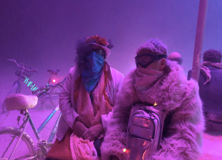 The author and her mom at Burning Man.