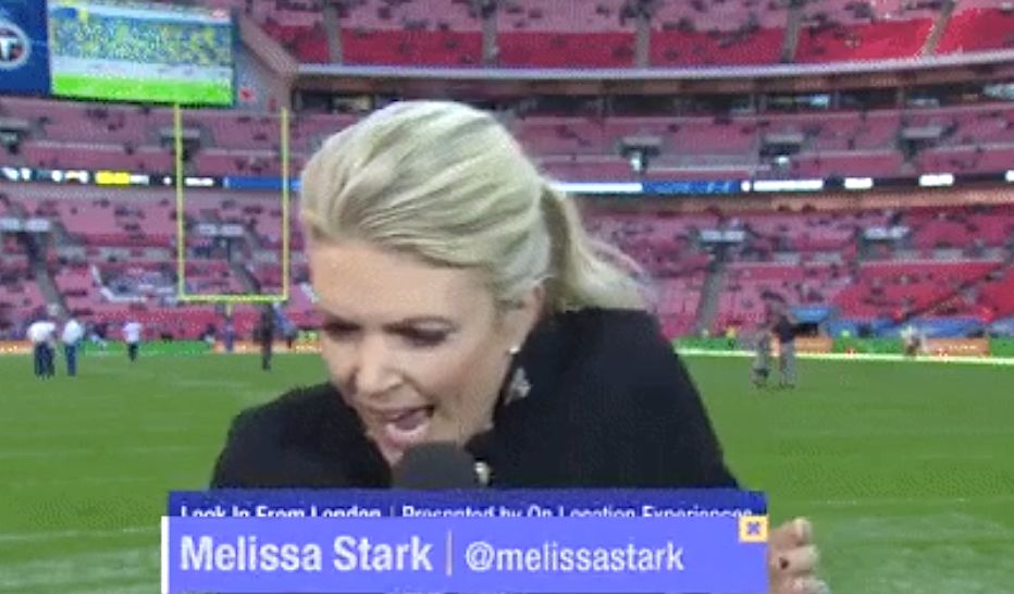 NFL Reporter Melissa Stark Hit In Head By Football, Makes Epic Comeback ...