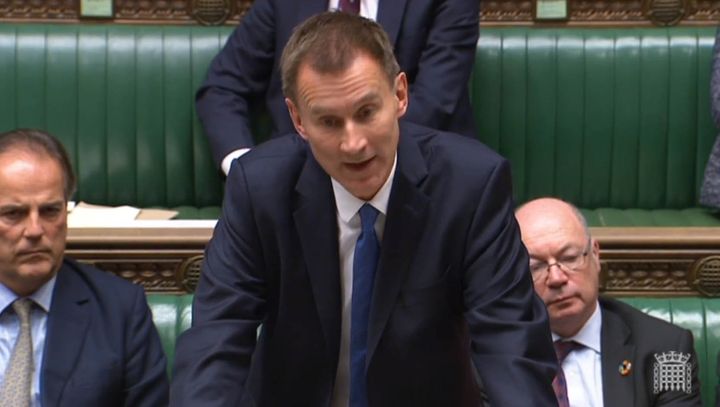 Jeremy Hunt making his statement to the Commons on Monday