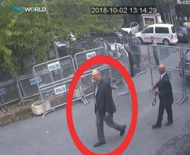 A CCTV image that claims to show Khashoggi entering the Saudi consulate.