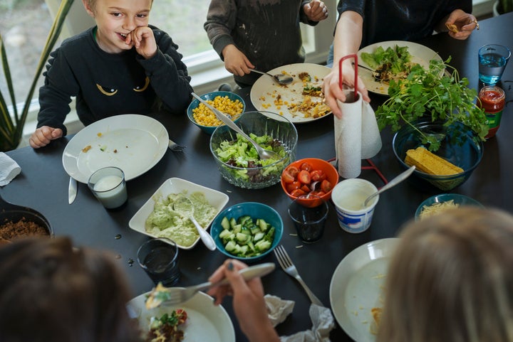 A taco night can allow kids to mix and match. 