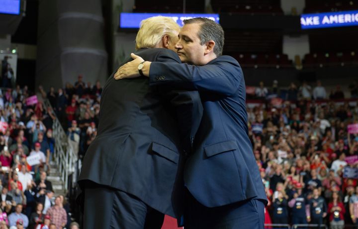 Trump and Cruz embraced at a rally in Houston on Monday and appeared to move past their regular attacks against one another.