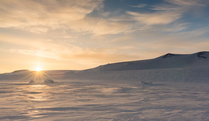 Frozen Ross Sea around Ross Island. The Ross Sea is currently the largest protected area in the world.