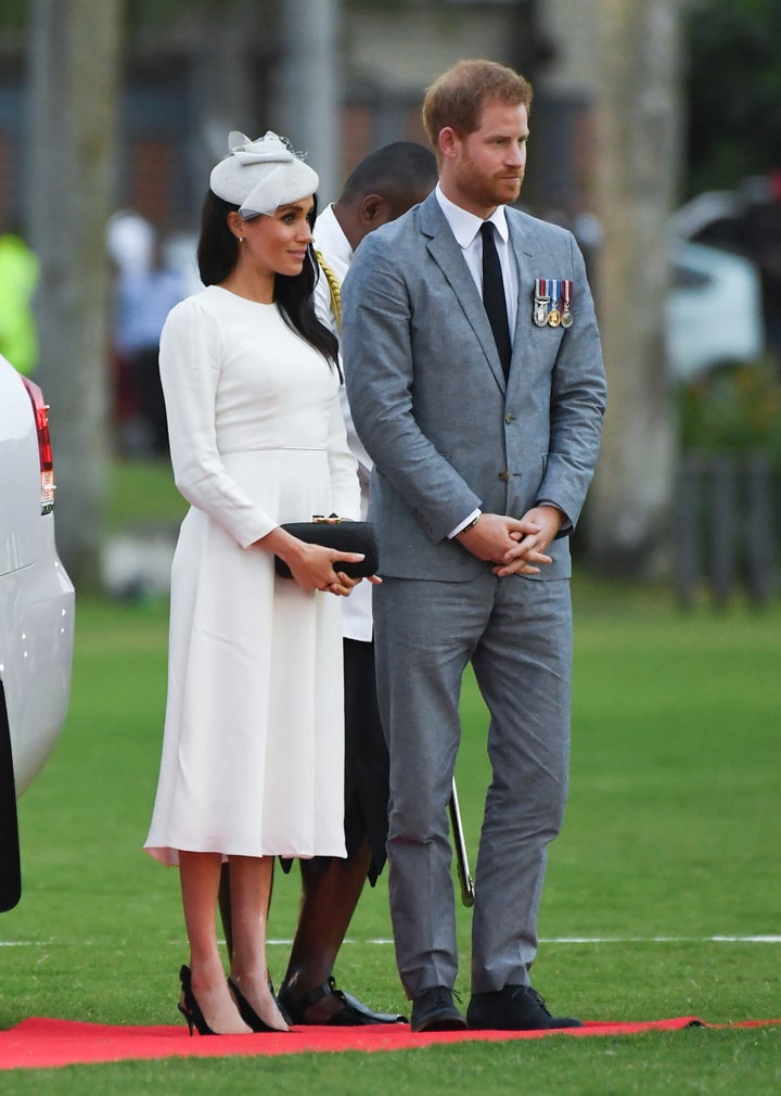 The couple arriving at the ceremony.