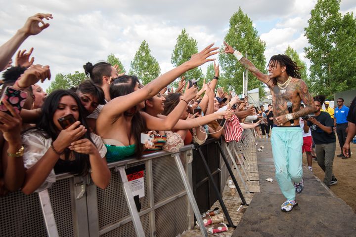 Swae Lee of Rae Sremmurd performing on the third day of the Wireless Festival, in Finsbury Park, north London.