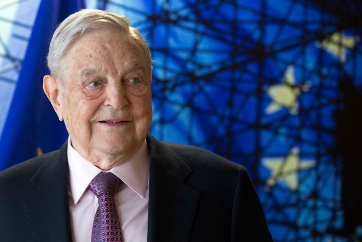 George Soros is seen in Brussels in 2017.