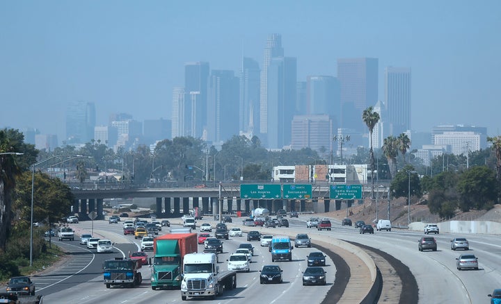 Downtown Los Angeles shrouded in smog on a September afternoon.