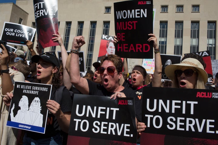 On the eve of the Senate vote to confirm Kavanaugh as the next Supreme Court justice, activists and furious citizens march to the Supreme Court to demand that he not be confirmed.