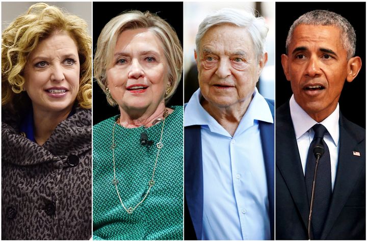 Wasserman Schultz, Clinton, Soros and Obama.