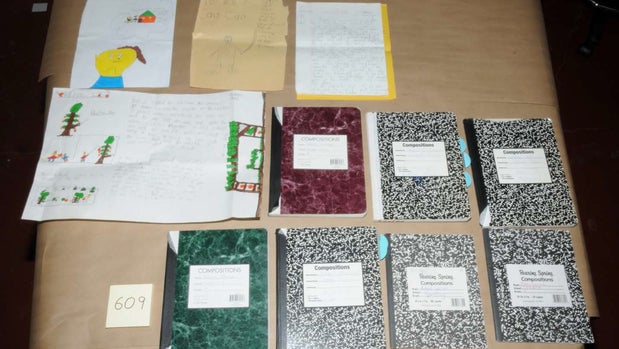 NEWTOWN, CT - UNSPECIFED DATE: In this handout crime scene evidence photo provided by the Connecticut State Police, shows documents at the suspect's house on Yogananda St. following the December 14, 2012 shooting rampage at Sandy Hook Elementary School, taken on an unspecified date in Newtown, Connecticut. A second report was released December 27, 2013 by Connecticut State Attorney Stephen Sedensky III gave more details of the the Newtown school shooting by Adam Lanza that left 20 children and six women educators dead inside Sandy Hook Elementary School after killing his mother at their home.  (Photo by Connecticut State Police via Getty Images)