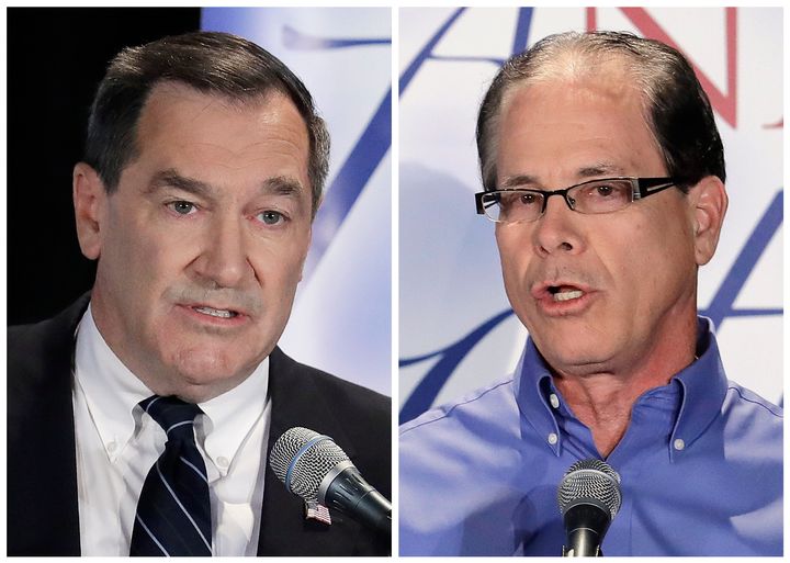 Indiana Democrat Sen. Joe Donnelly (left) lost to Republican challenger Mike Braun (right)