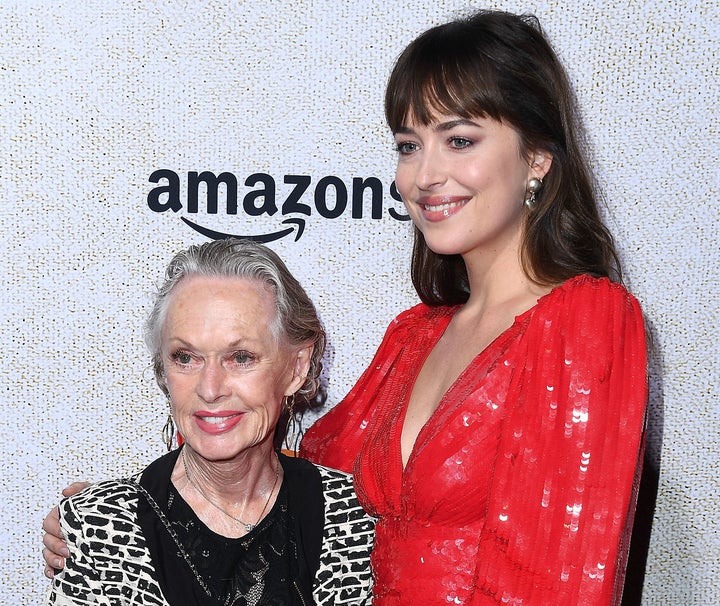 Tippi Hedren and Dakota Johnson arrive at the Los Angeles "Suspiria" premiere. 