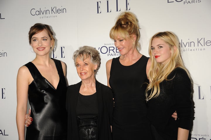Dakota Johnson, Tippi Hedren, Melanie Griffith and Stella Banderas at the 22nd ELLE Women in Hollywood Awards.