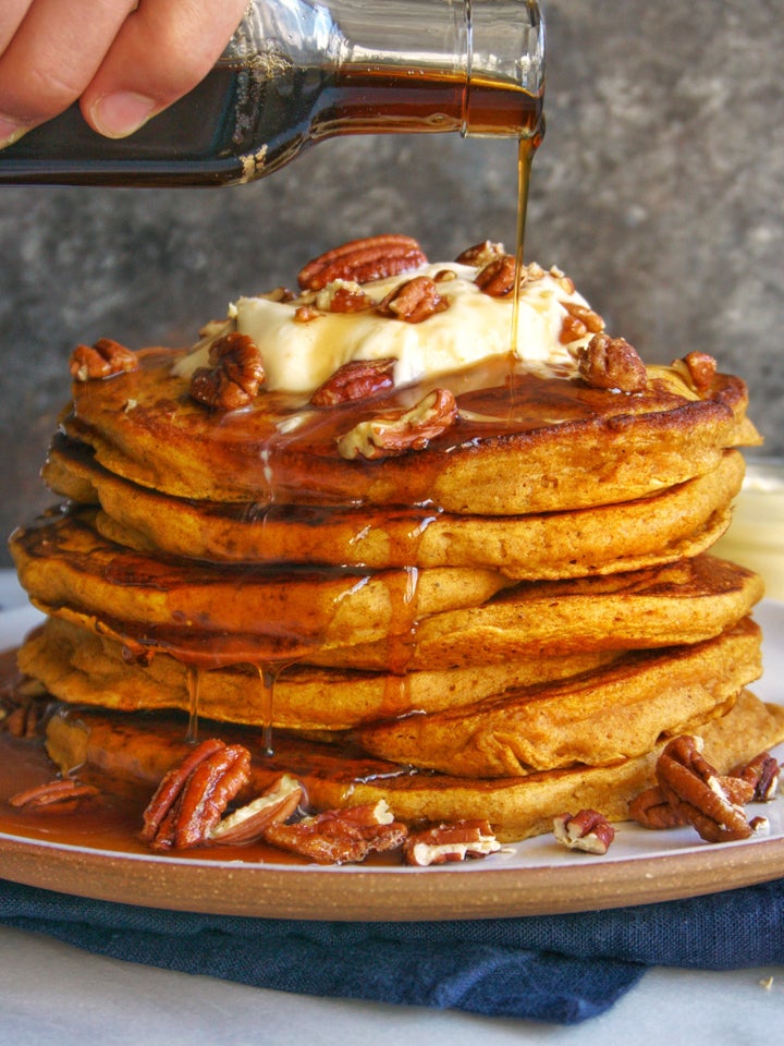 Usher in fall with these perfectly pumpkin-laced pancakes.