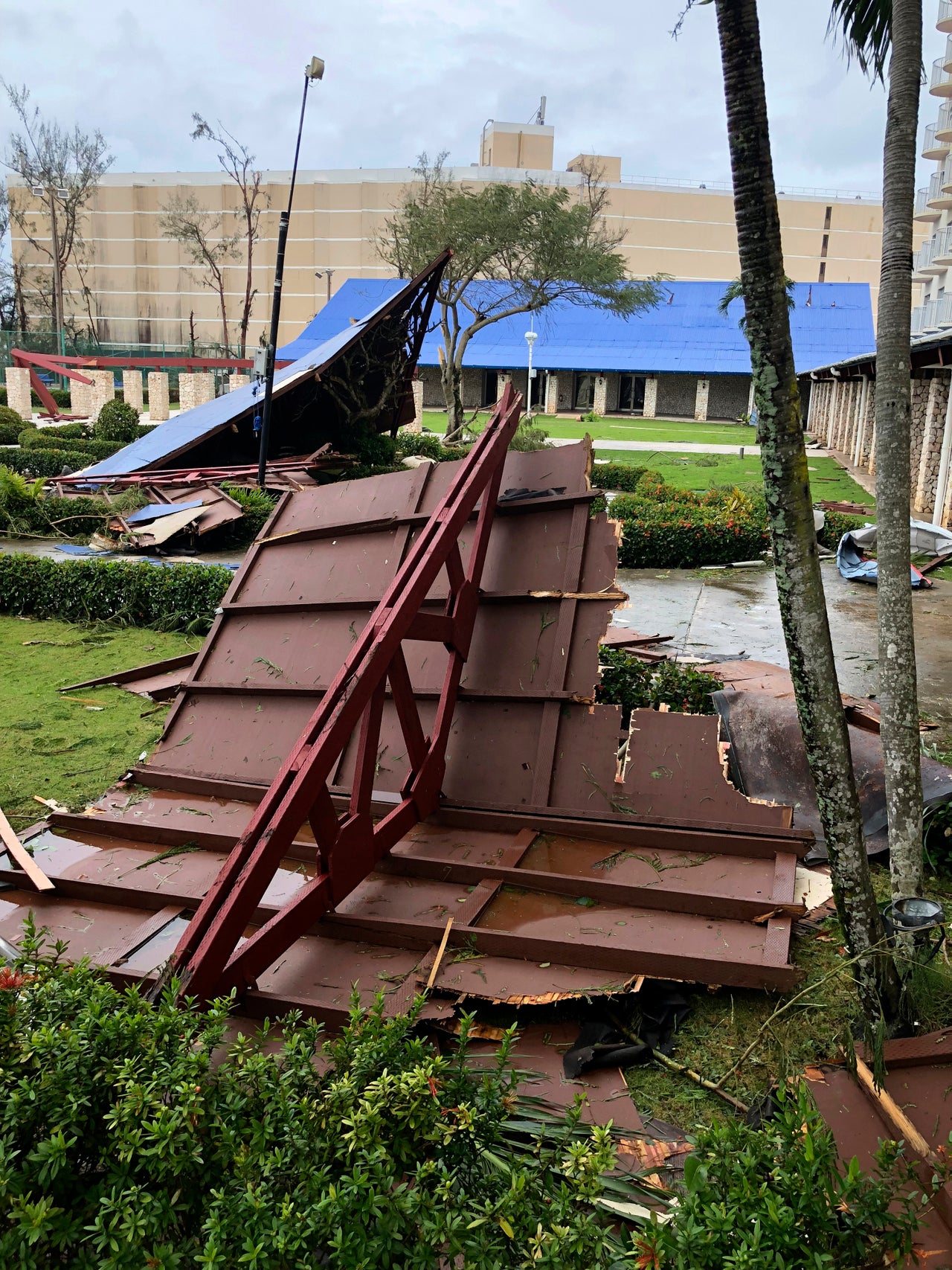 Maximum sustained winds of 180 mph were recorded around the eye of the storm, the National Weather Service said.