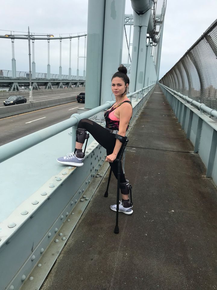 Hannah Gavios, a woman living with paralysis, will crutch the NYC Marathon on Nov. 4.
