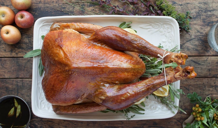 A heritage turkey from Heritage Foods. Notice its shape, different from a round Butterball-type supermarket turkey.