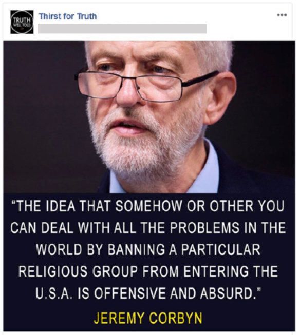 Jeremy Corbyn was targeted by Iranian-linked Facebook accounts.