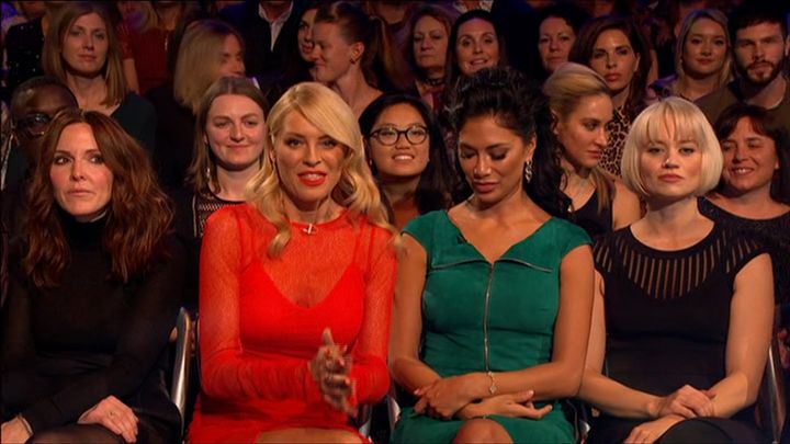 Tess Daly had a brief chat with Nicole, who was in the audience with her former Pussycat Dolls bandmate Kimberly Wyatt (right).