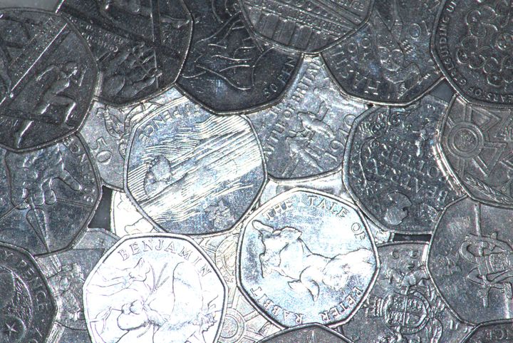 Previous commemorative fifty pence coins.