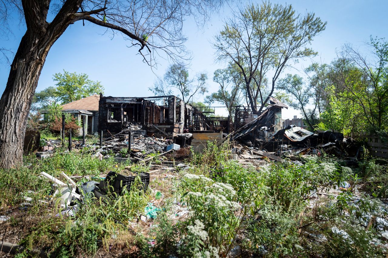 A burned-up property is on the city's list to be demolished. 