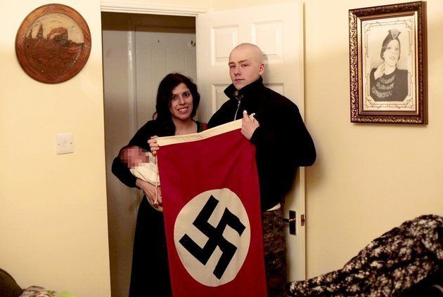 Alleged neo-nazi terrorist Adam Thomas and his joint-accused partner Claudia Patatas with their baby son 