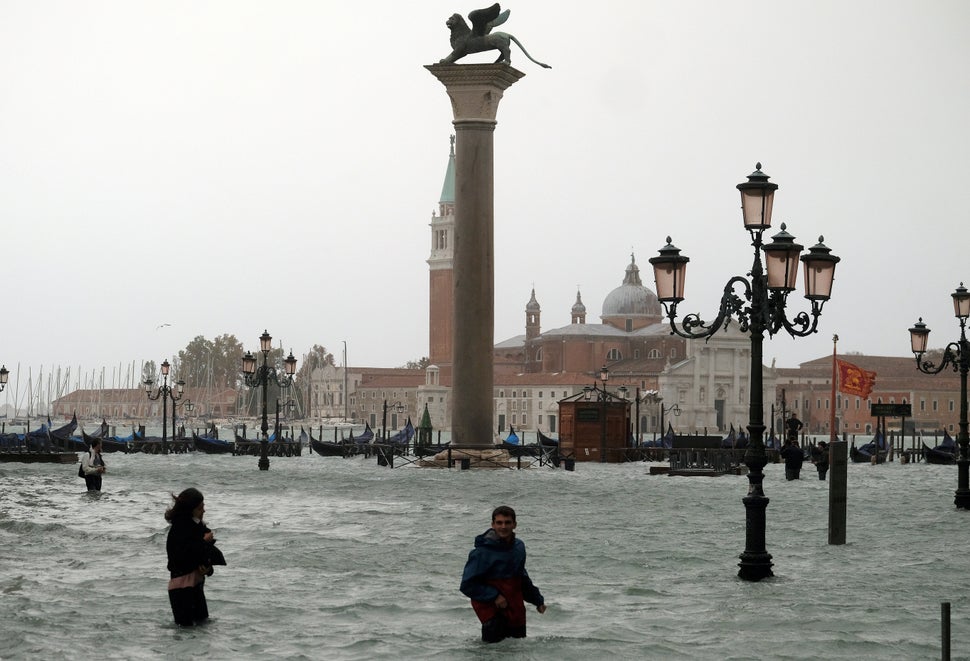 Venice Hit With Worst Flooding In A Decade As Tourists Wade Through