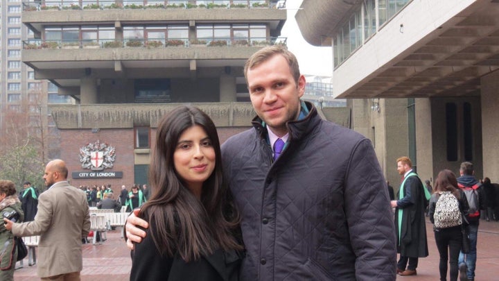 Matthew Hedges with his wife Daniela Tejada.