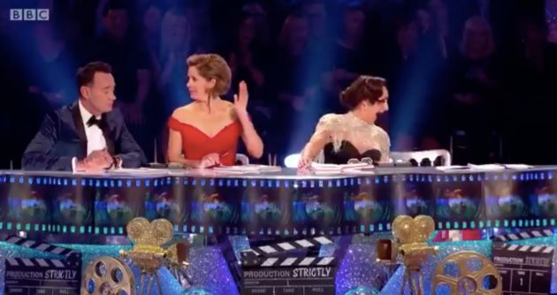 Now you see him... the 'Strictly' panel (minus Bruno).
