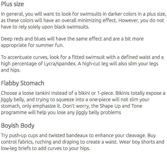 Swimwear Advice