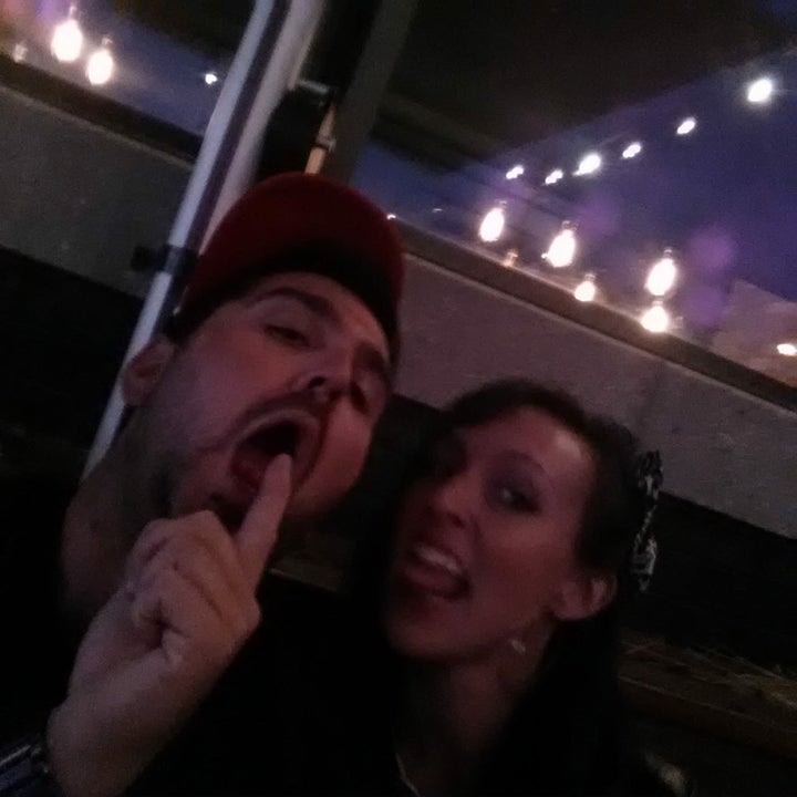 The couple at their joint bachelor/bachelorette party in August 2014, a little over a year before they both decided to get sober. 