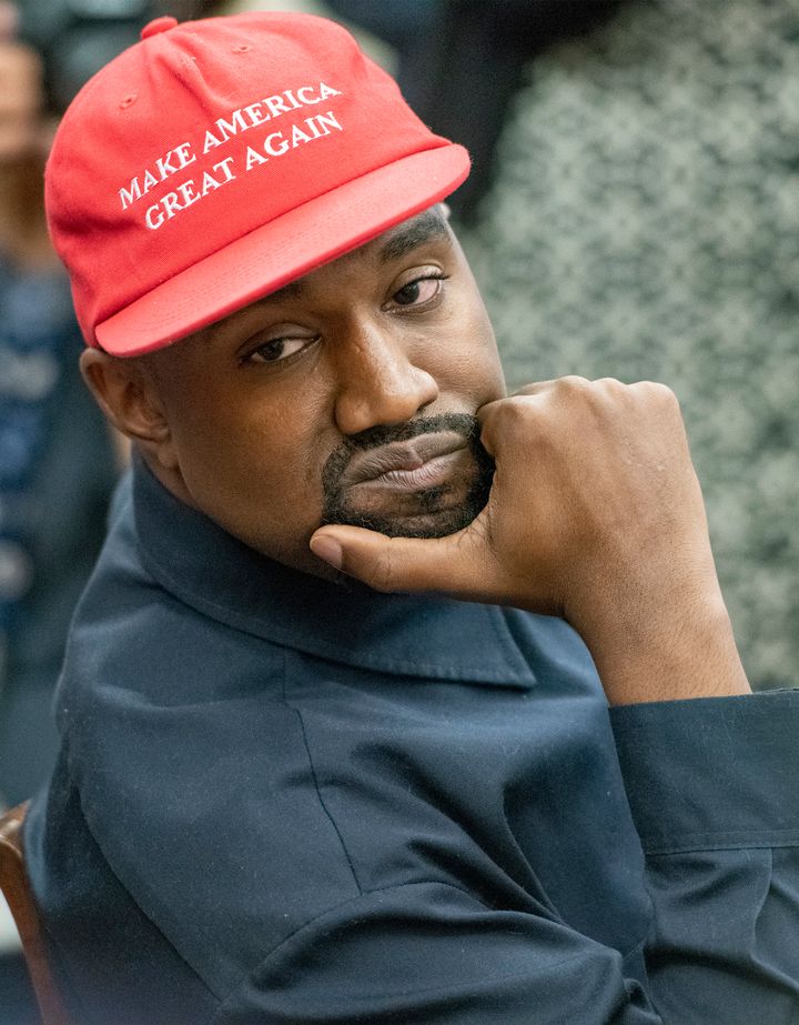 Kanye West in his 'Make America Great Again' hat