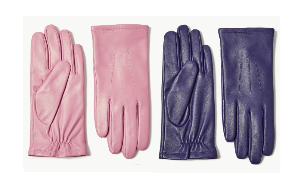 pink leather gloves marks and spencer