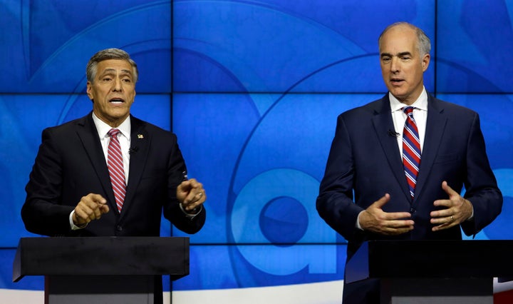 Sen. Bob Casey (D-Pa.), right, has had a solid lead in the polls over Rep. Lou Barletta (R-Pa.). 