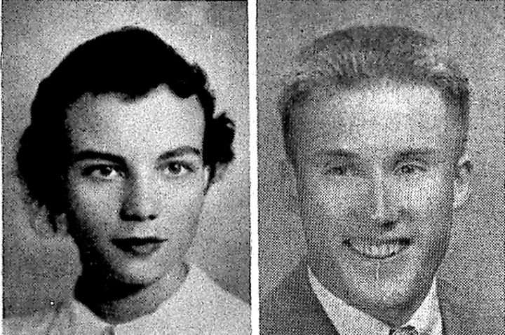 Sandra Day O'Connor in a 1950 Stanford University yearbook photo and William Rehnquist in a 1948 Stanford yearbook photo.
