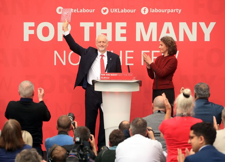 Jeremy Corbyn launching the party's 2017 manifesto in Bradford