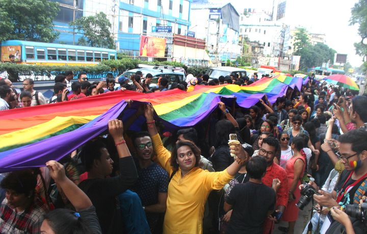 Indians celebrate the Supreme Court decision to strike down a colonial-era ban on homosexuality