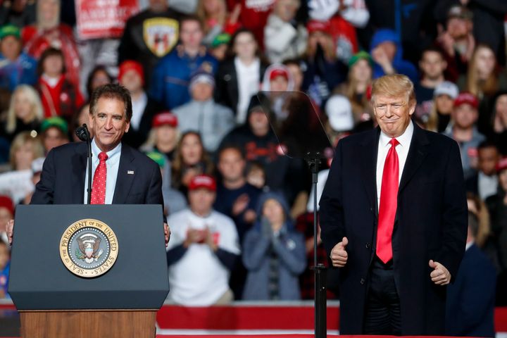 Renacci appears at a campaign event with President Donald Trump, who offered Renacci his full endorsement.