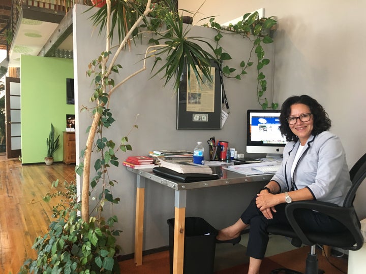 Lorena Lopez, seen in the offices of La Prensa, often sees Steve King at local events and is bewildered by his hostility