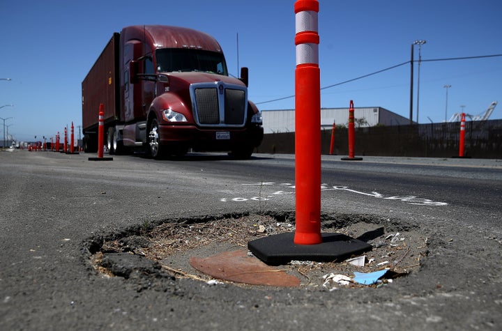 California has about twice as many damaged roadways as the national average.