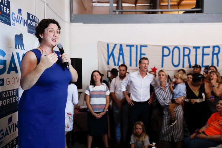 Katie Porter, who's running against incumbent Republican Mimi Walters in Orange County, is one of a handful of Democrats who've come out against the gas tax. 