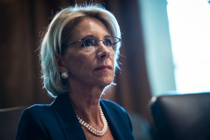 Education Secretary Betsy DeVos buys into the argument that many sexual assault accusations are false, a lawsuit says, and that's why she rescinded guidelines on campus cases.