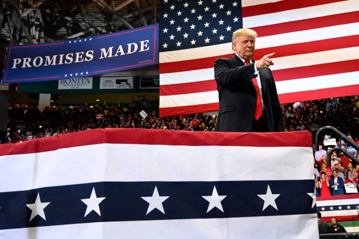 President Donald Trump at a rally in Florida on Wednesday night.