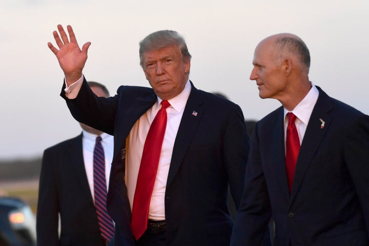 President Donald Trump came to Florida to back Rick Scott's bid for the Senate.