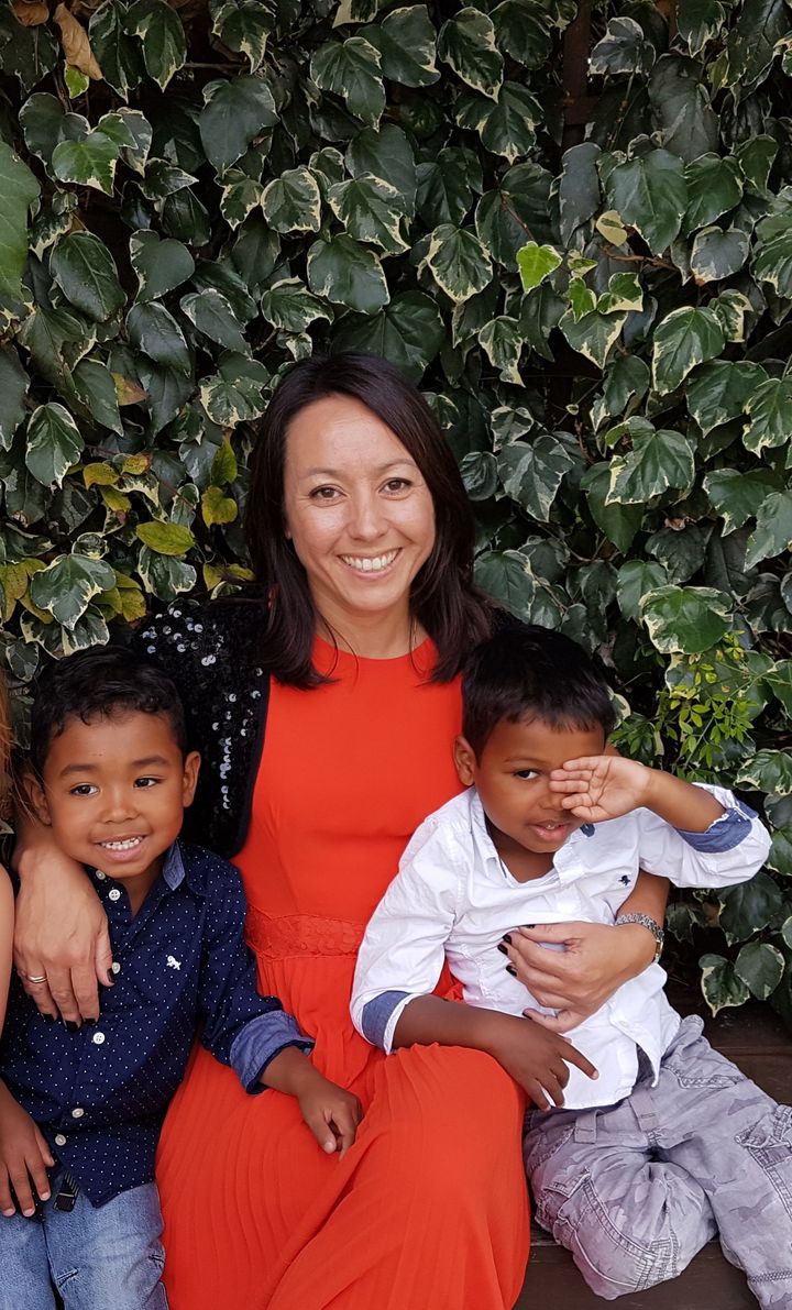 Mika and her sons Zak and Leo. Mika is half Japanese and the donor is of Ghanaian heritage so the boys are a quarter Japanese, quarter English and half Ghanaian. 