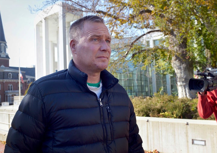 Former Springfield, Massachusetts, police detective Steven Vigneault leaves the Springfield federal courthouse Wednesday, Oct. 31.