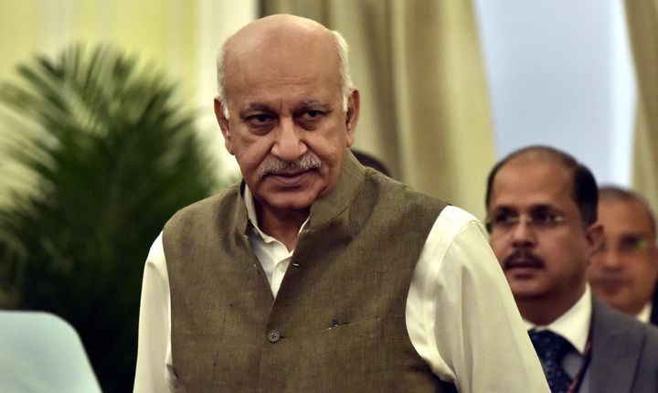 M.J. Akbar in New Delhi on June 25. In a Nov. 1 Washington Post op-ed, NPR's chief business editor, Pallavi Gogoi, accused him of sexual harassment, physical assault and rape when she worked for him more than two decades ago. 