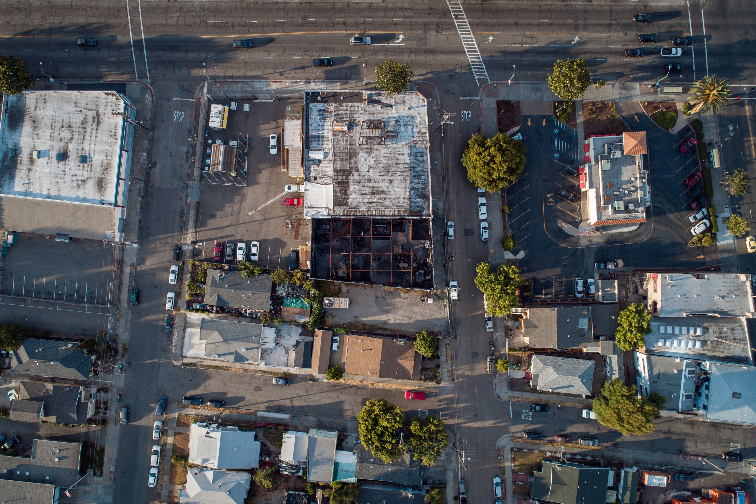 The Ghost Ship warehouse was a few doors down from a row of single-family homes and across from a Wendy's, not hidden away in