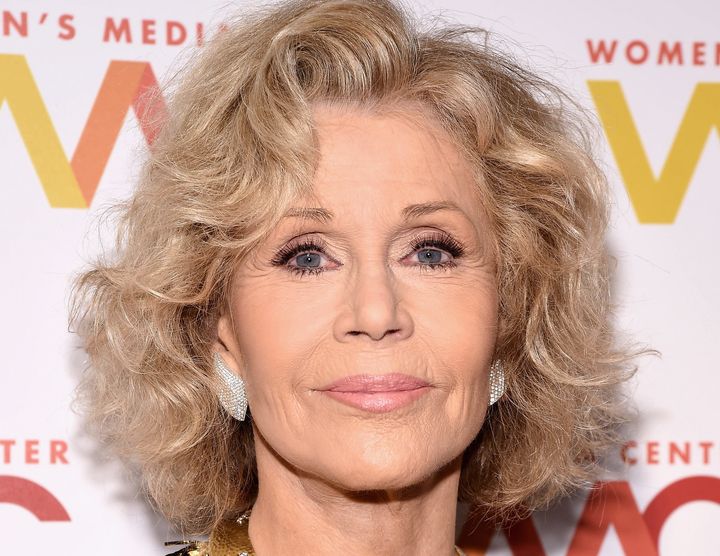 Talking to reporters at the Women's Media Awards, Jane Fonda said that U.S. democracy is "fragile and under attack."