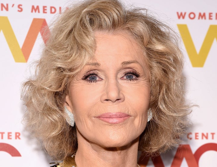 Talking to reporters at the Women's Media Awards, Jane Fonda said that U.S. democracy is "fragile and under attack."